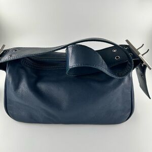 Stylish Blue Free People Leather Handbag